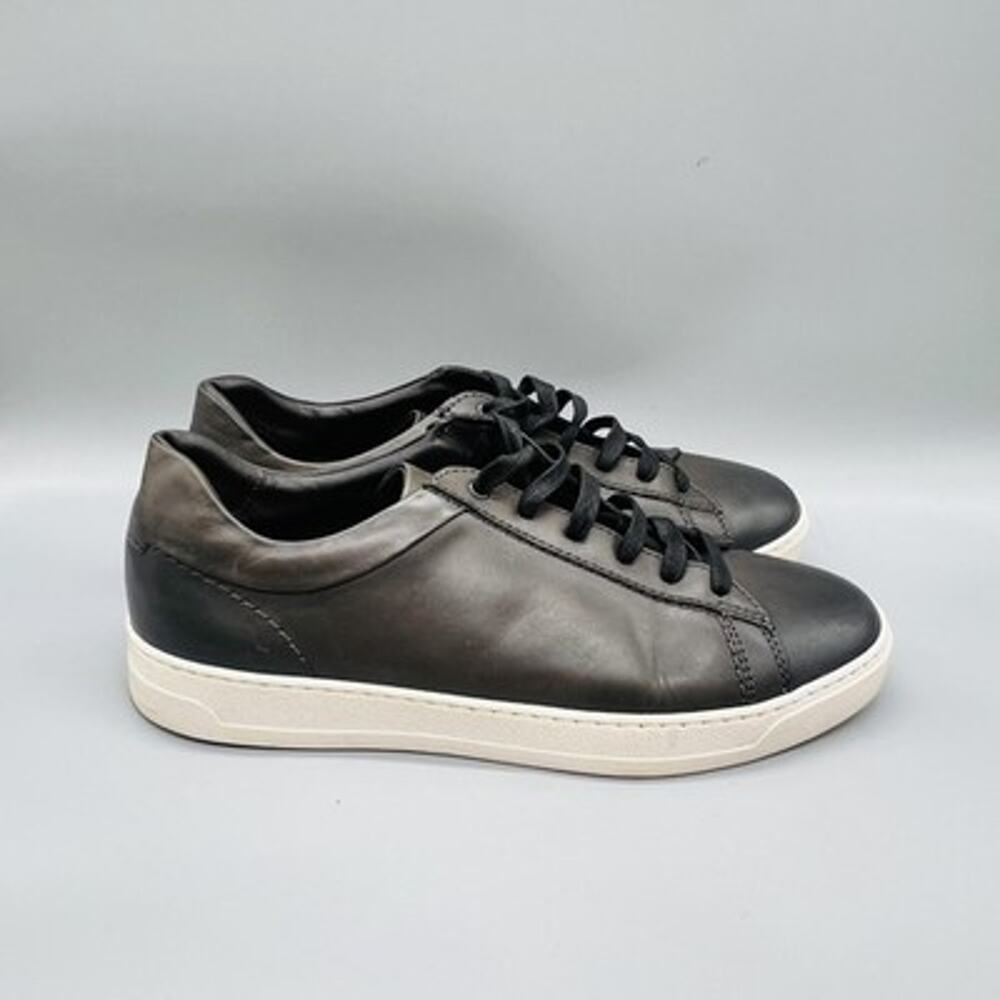 Bruno Magli Shoes Mens 10.5 Black Leather Diego Low Top Casual Sneakers Comfort